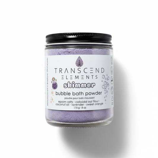 Shimmer bubble bath powder for children all natural purple